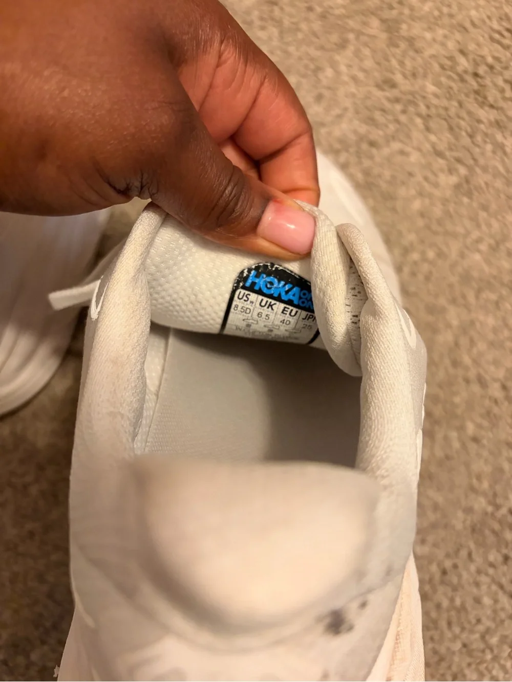 Hoka All-White Running Sneakers